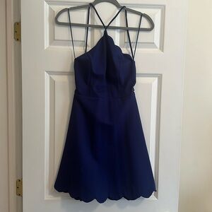 Lush Scallop Halter Neck Mini Dress